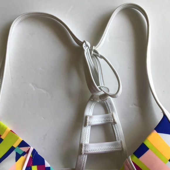 PINK VICTORIAS SECRET GRAPHIC PRINT BIKINI TOP LG - Picture 5 of 10